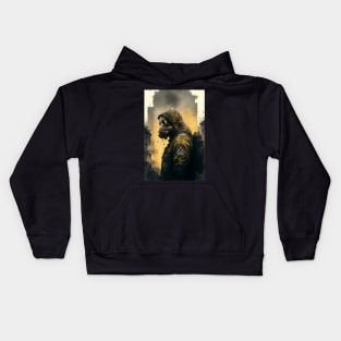 Man In Gas Mask Kids Hoodie